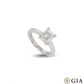 Platinum Emerald Cut Diamond Ring 1.92ct F/VVS2 Platinum Emerald Cut Diamond Ring 1.92ct F/VVS2